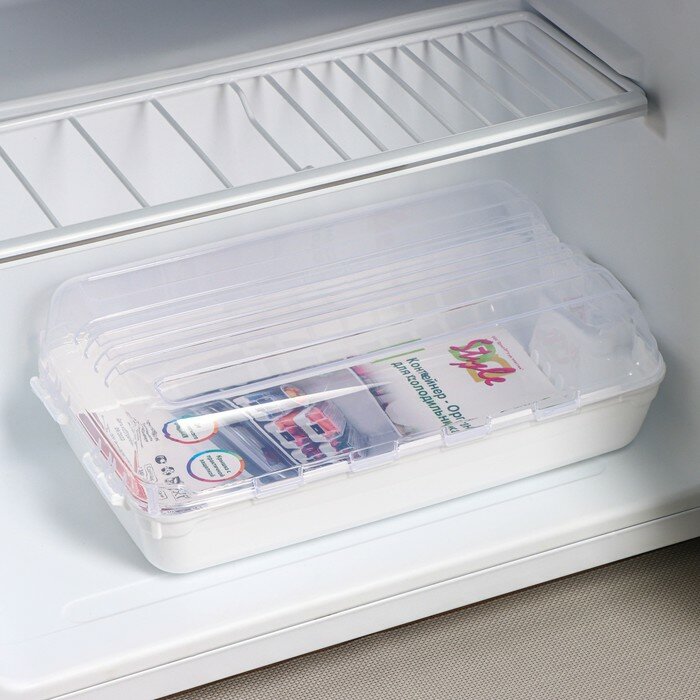 Контейнер для холодильника, размер контейнера с крышкой 32x18x10.5 см - фотография № 4