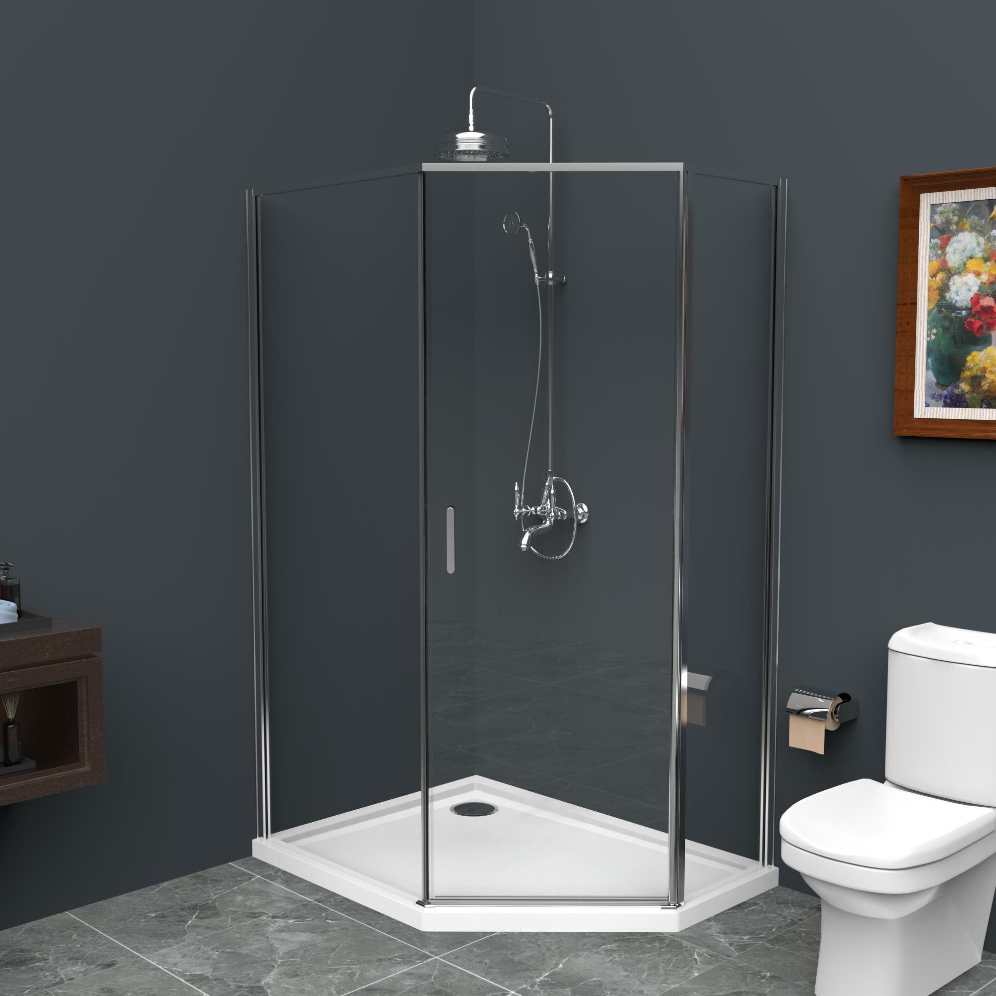 Душевой уголок Belbagno UNO-195-PH-1-100/80-C-Cr