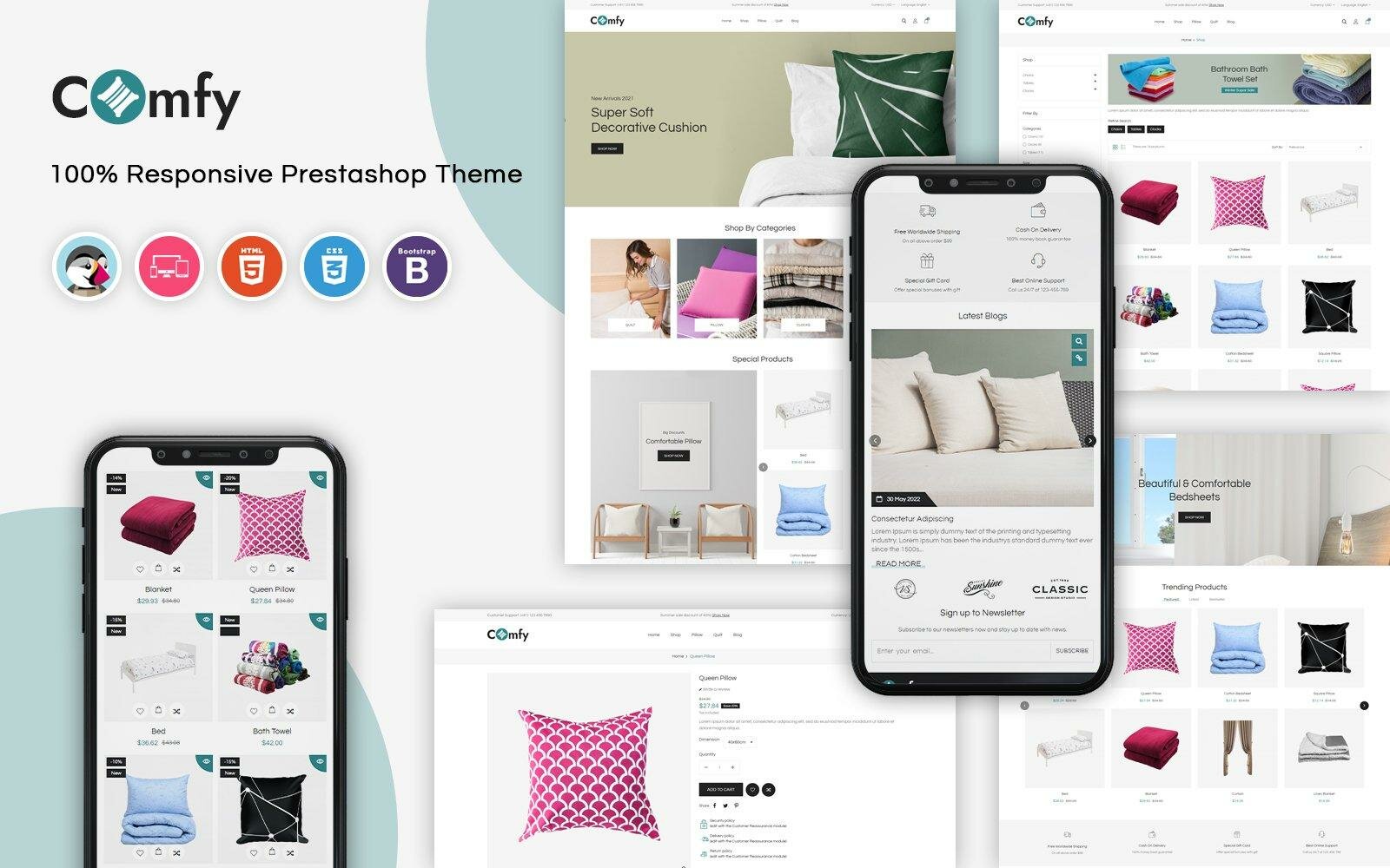 Comfy - Furniture Responsive PrestaShop Template Тема PrestaShop