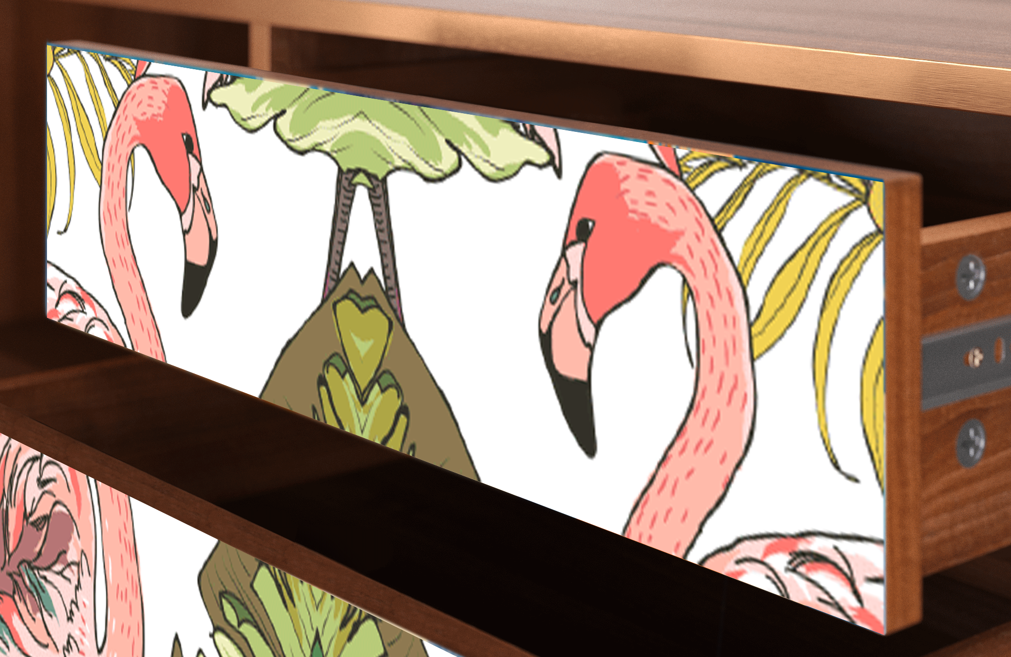 ТВ-Тумба - STORYZ - T4 Sweet Flamingo, 170 x 59 x 48 см, Орех - фотография № 5