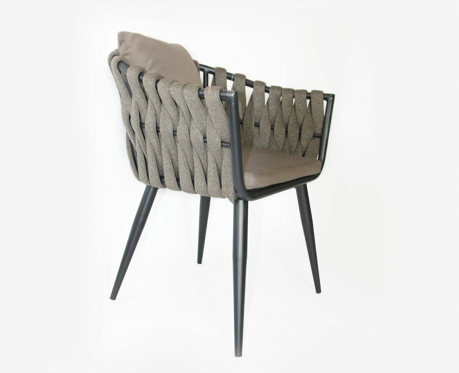 Кресло плетеное с подушками ReeHouse Verona Антрацит, темно-коричневый - фотография № 4
