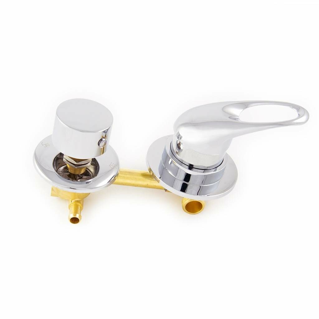 фото Смеситель для душевой кабины на 2 режима 100 мм SF2126 хомут. Латунь. Керамический картридж. Подключение режимов - штуцер 10 мм.