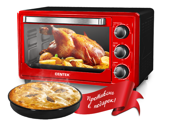 Мини-печь Centek CT-1537-30 красная