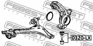 Опора шаровая переднего нижнего рычага подходит для honda accord cr1 2013-2014 [gn] 0320-lx Febest 0320LX