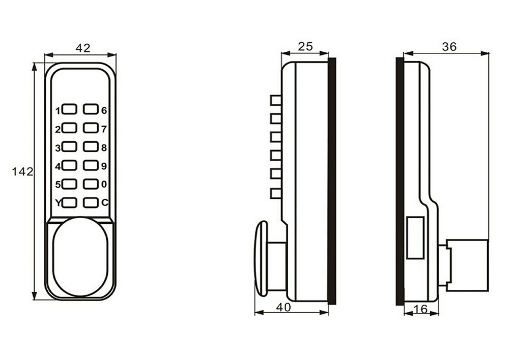 Накладной механический кодовый замок Selock Code 25A - фотография № 12