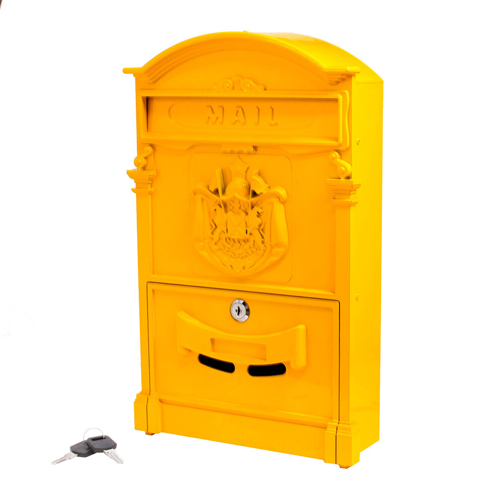 Почтовый ящик с замком уличный металлический для дома №4010 желтый, Аллюр - фотография № 8