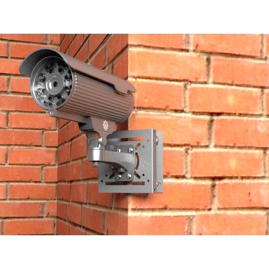 Кронштейн Embodiment EMB-CSC-G для всех видов камер видеонаблюдения, установка на угол/столб, серый