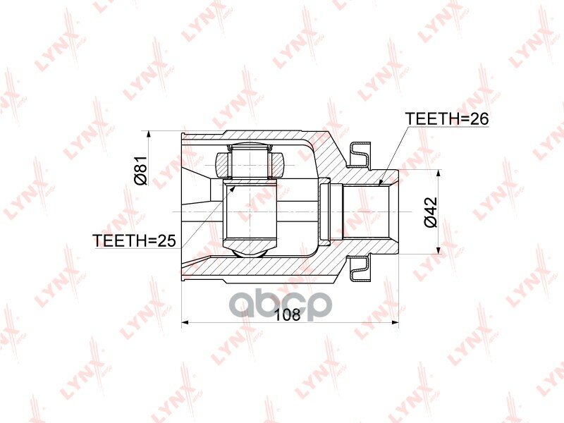 Шрус Внутренний | Перед Прав | LYNXauto арт. CI3770