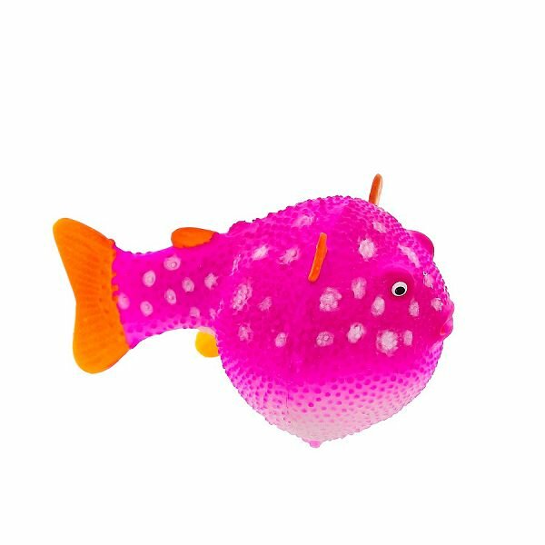 GLOXY Флуоресцентная аквариумная декорация GLOXY Рыба шар на леске розовая, 8х5х5,5 см