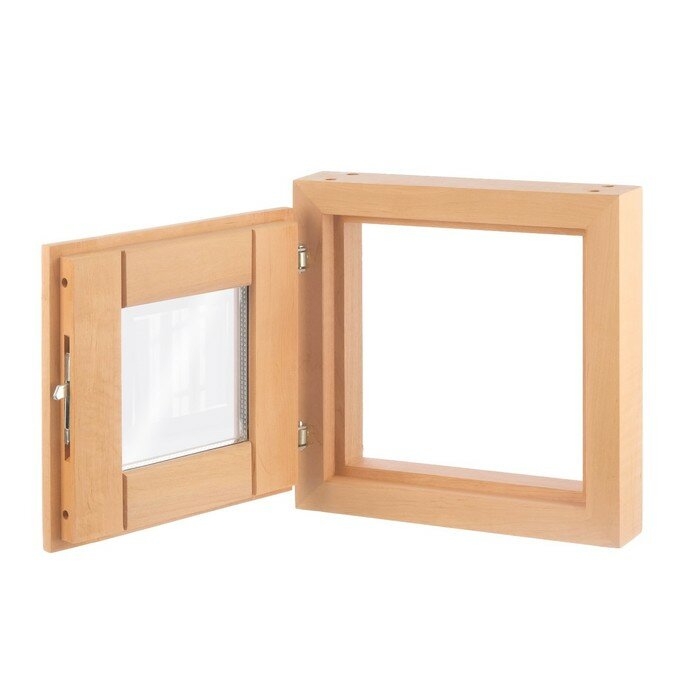 Окно из ольхи 30х30 см, стеклопакет - фотография № 3