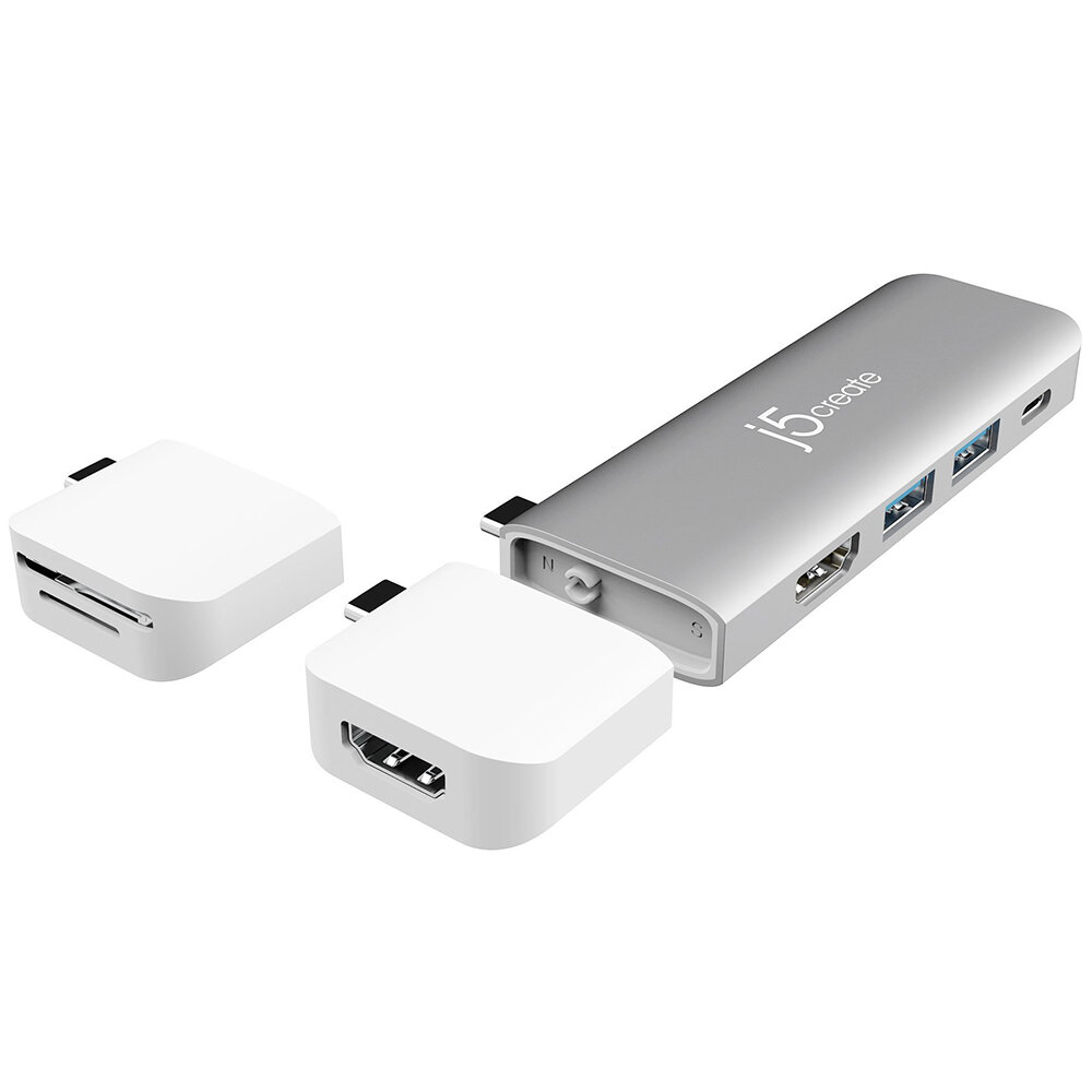 Модульная док-станция j5create ULTRADRIVE Kit USB-C с поддержкой двух дисплеев.