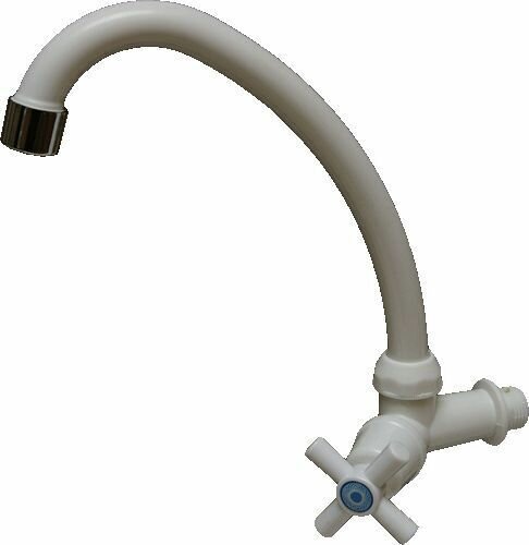 фото Смеситель моно пластиковый настенный белый крест Melodia Della Vita 20602