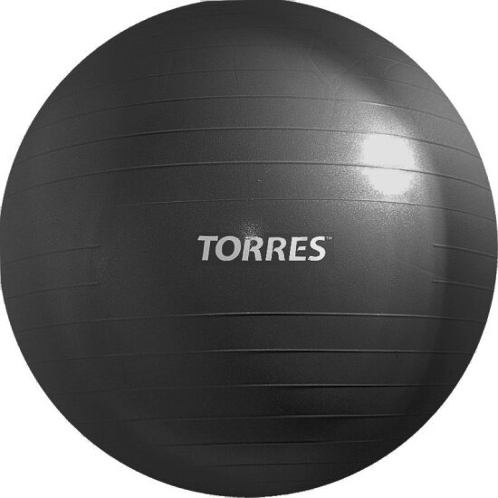 Мяч гимнастический TORRES AL121185BK 85 см, с антивзрывом, серый (насос в комплекте)