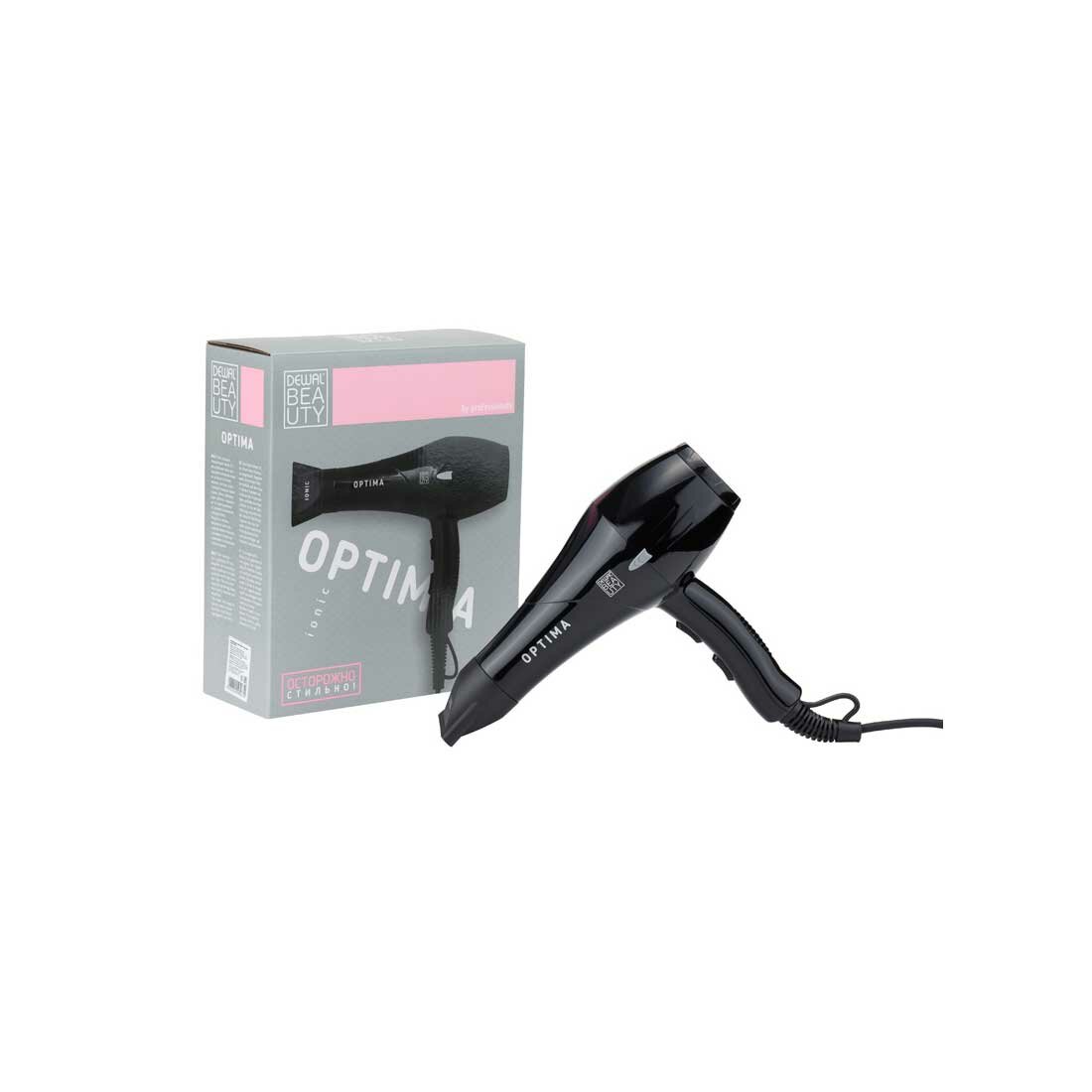 Фен для волос Optima Black HD1003-Black, 2200 Вт. Dewal Beauty