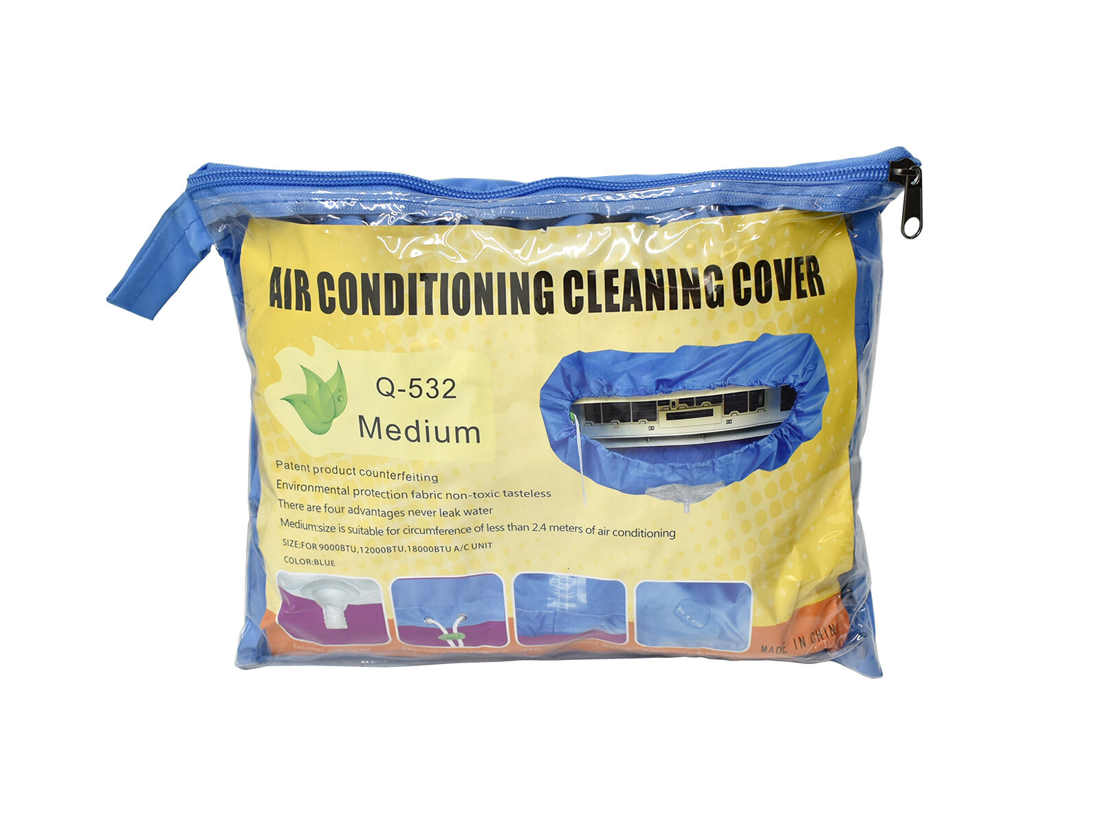 фото Чехол для чистки внутреннего блока бытового кондиционера Medium 80-100 см, q-532