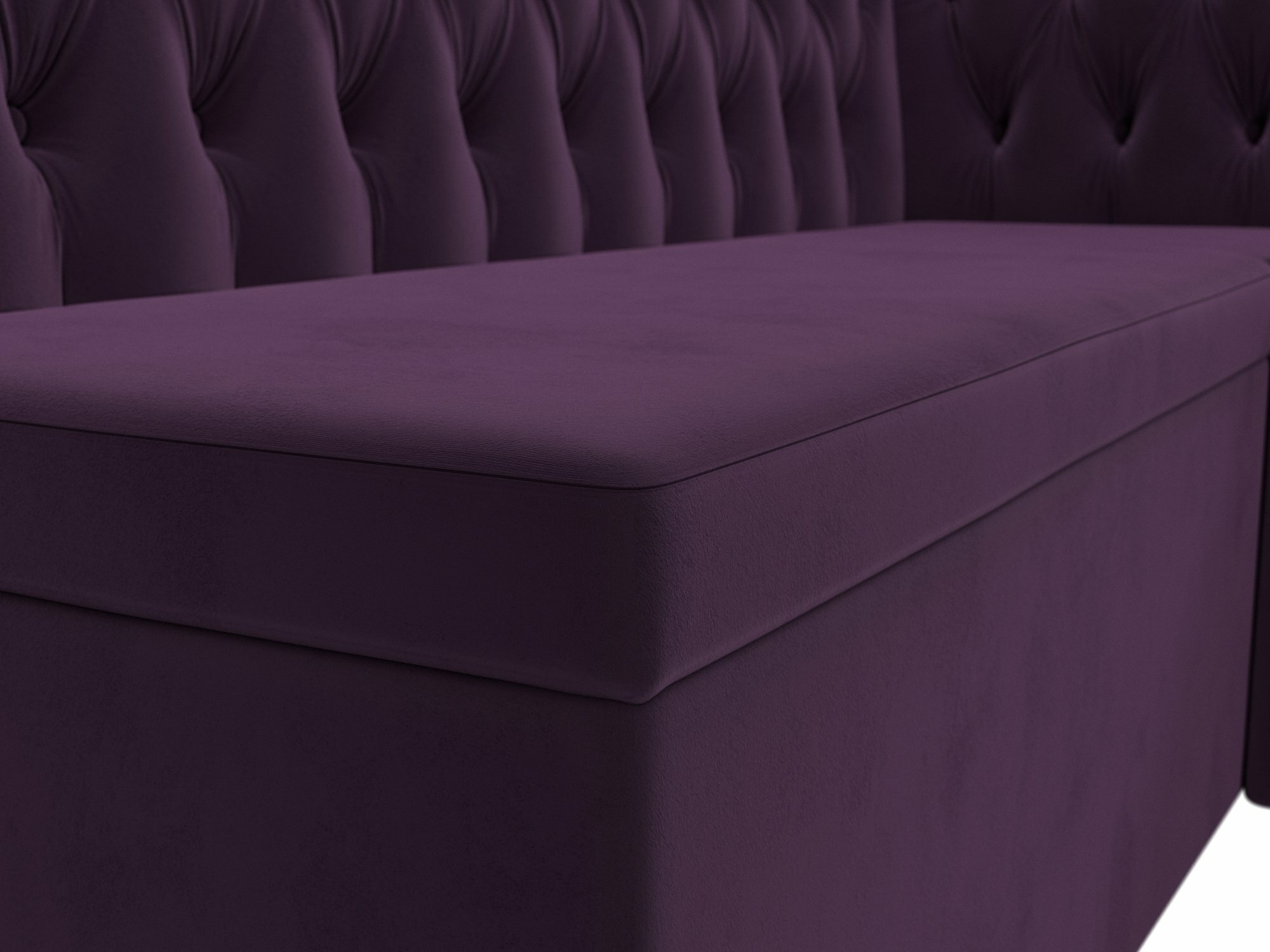 Кухонный угловой диван Москва 478 правый угол Велюр Фиолетовый ширина 151см - фотография № 4