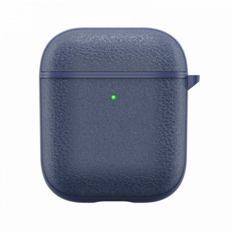фото Чехол WiWU Calfskin Genuine Leather Case для Airpods (синий)