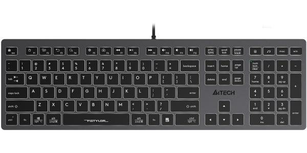Клавиатура проводная A4TECH Fstyler FX60H USB серый