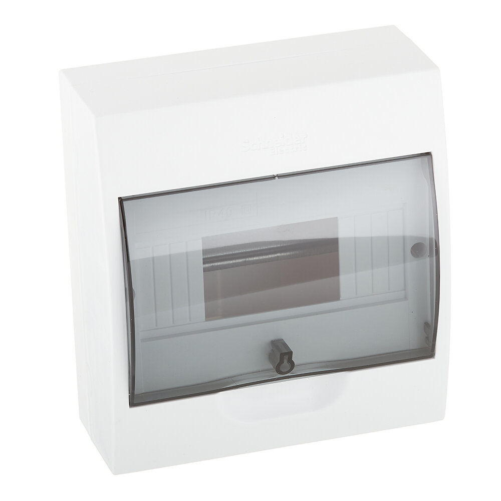 фото Щит распределительный навесной Systeme Electric City9 пластиковый IP40 200х184х94 мм 8 модулей прозрачная дверь