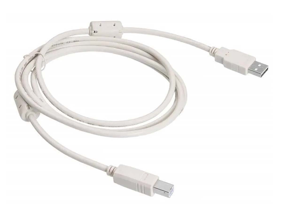 Кабель Buro USB 2.0 (AM-BM) USB A(m)- USB B(m) 1.8м,ферритовые фильтры, Серый (817259) USB2.0-AM/BM-1.8M-MG
