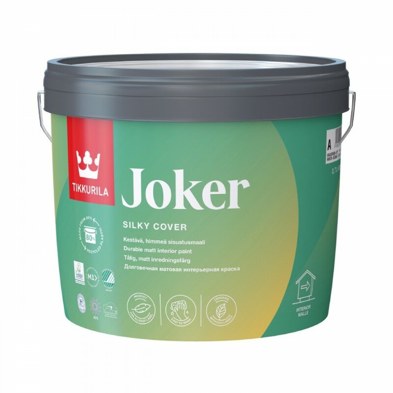 Краска акриловая Tikkurila Joker влагостойкая моющаяся матовая