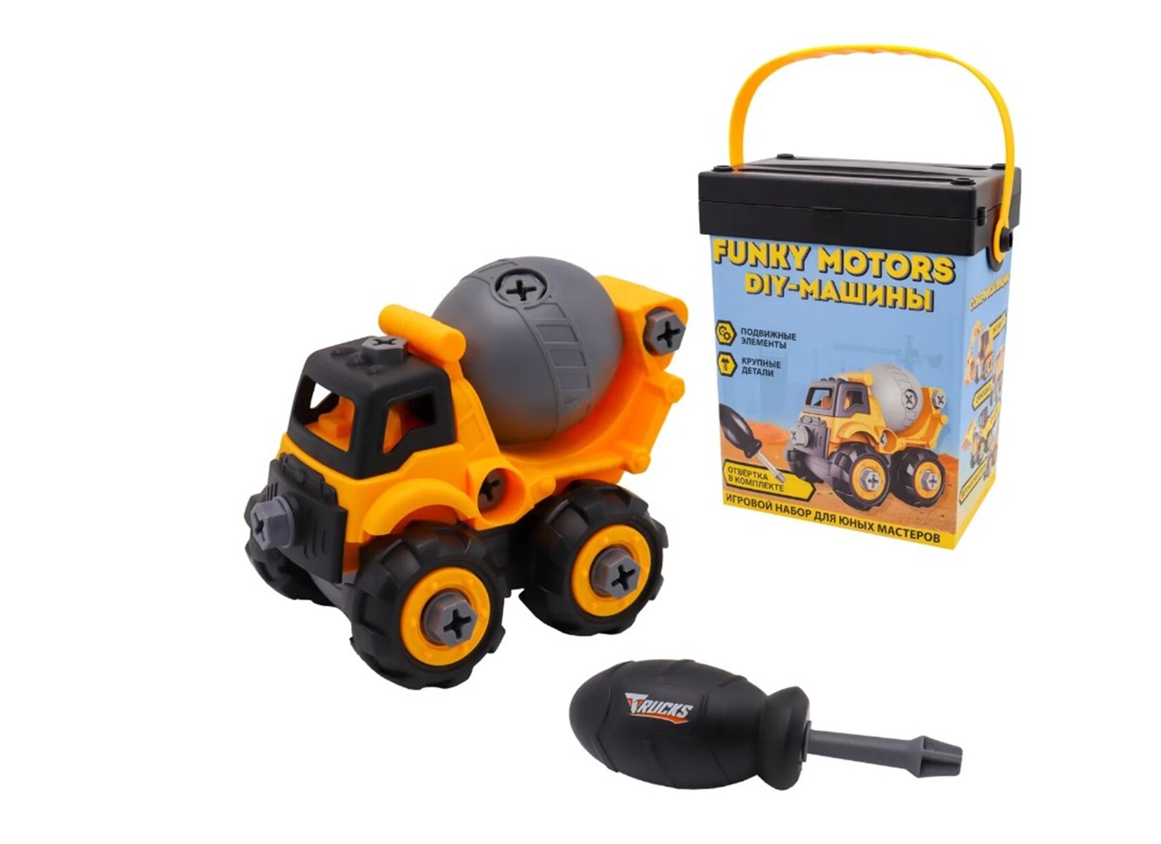 фото Конструктор Funky Toys DIY. Бетономешалка с отверткой FT0398153