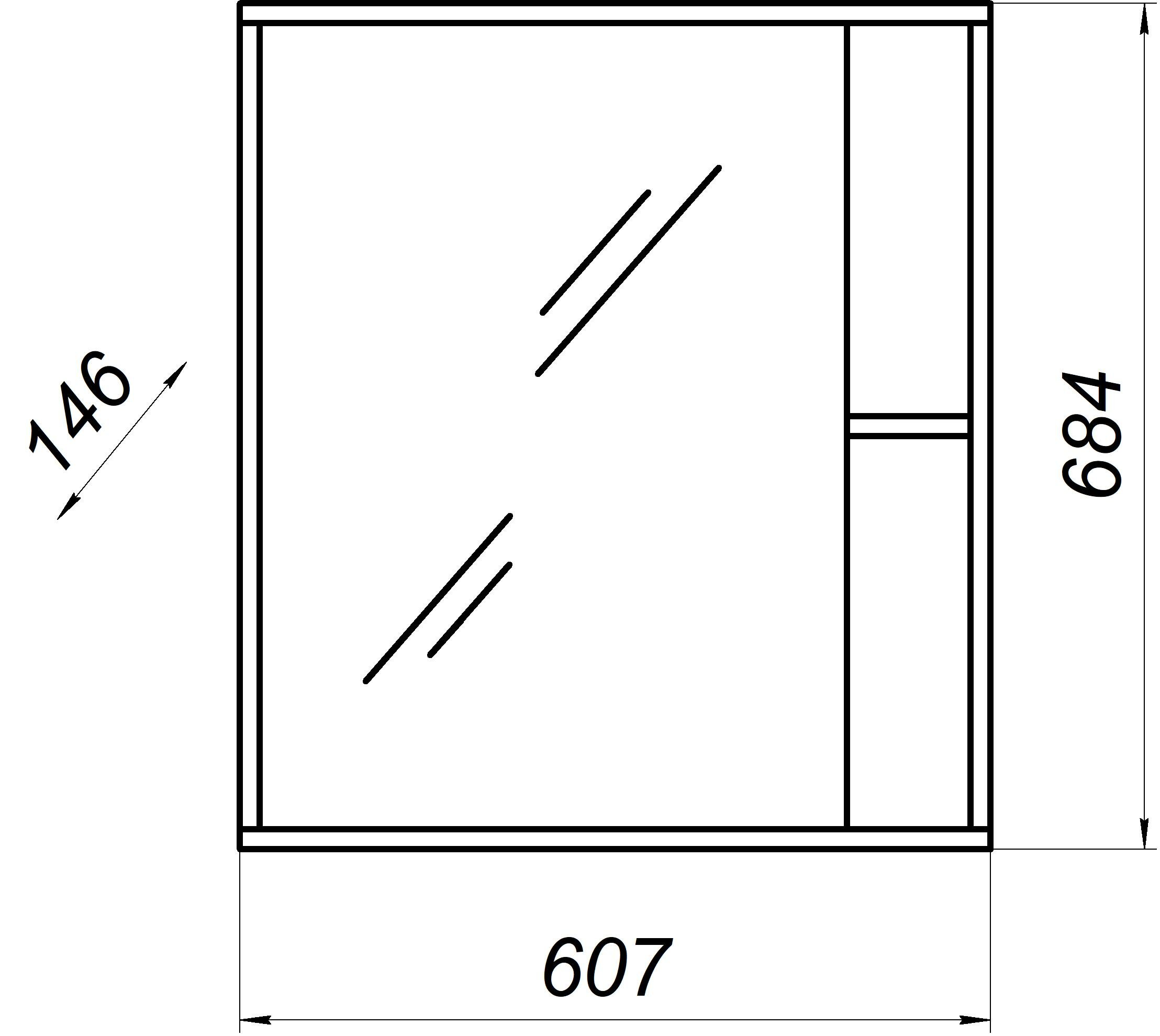 Шкаф-зеркало "Я мебель" Лотос 60 бетон натуральный, 60.7х14.6х68.4 см - фотография № 4