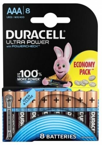 Батарейка Duracell LR03 Ultra Power 8шт, size ААА, MX2400