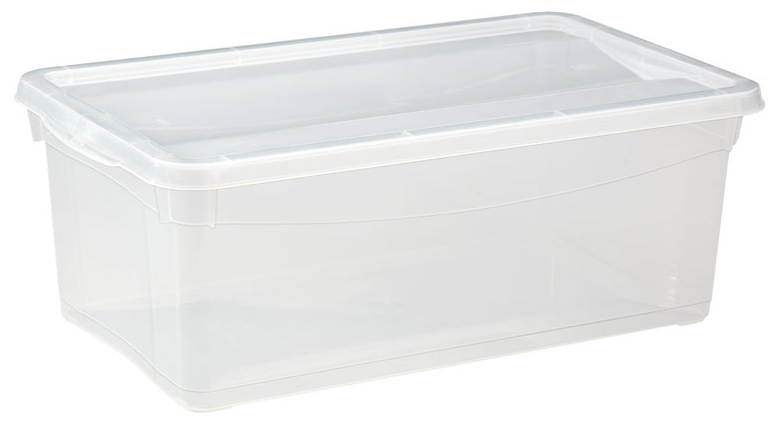 Ящик для хранения Econova / Эконова Кристалл с крышкой, из полипропилена, прозрачный, 330х190х120мм, 5л / органайзер для вещей
