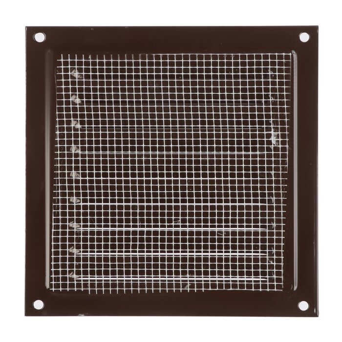 Решетка вентиляционная ZEIN Люкс РМ1515КР,150 х 150 мм, с сеткой, металлическая, коричневая - фотография № 3