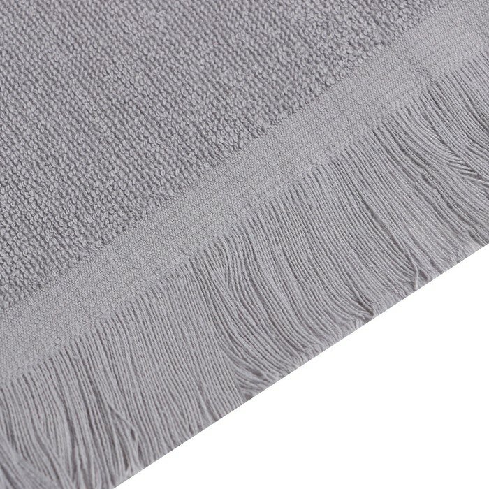 Полотенце махровое Love Life Fringe, 50х90 см, цвет серый, 100% хлопок, 380 гр/м2 - фотография № 3