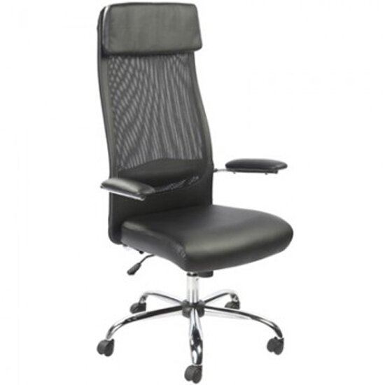 Кресло руководителя EASY CHAIR 507 TPU net к/з черный, сетка,