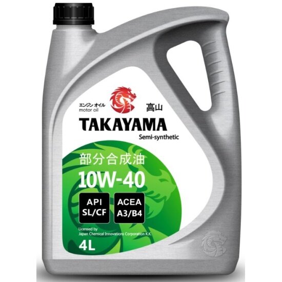 Моторное масло TAKAYAMA SAE 10W-40 полусинтетическое 4 л, пластик