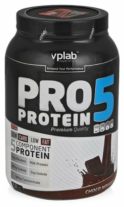 Протеин vplab PRO5 Protein, 1200 гр., шоколад-нуга