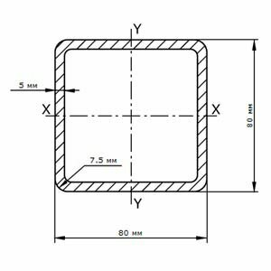 Труба профильная 80х80х5.0