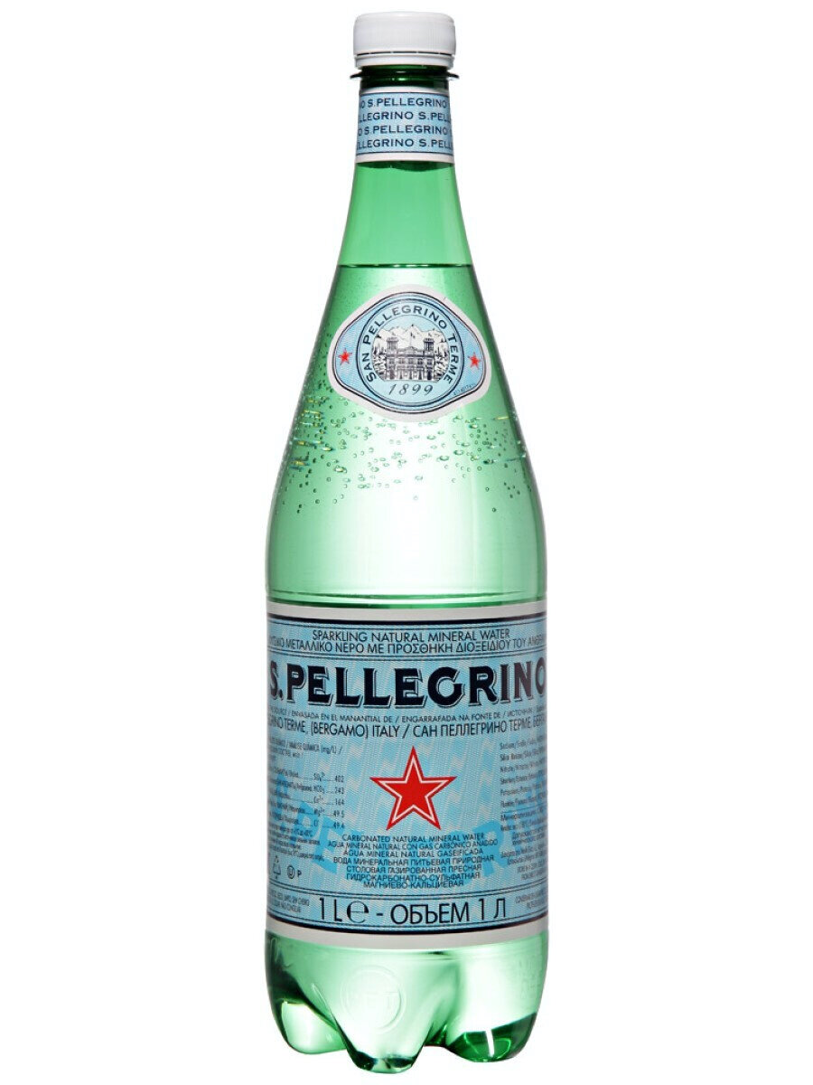 Вода минеральная San Pellegrino (Сан Пеллегрино) газированная, 1,0 л х 12 шт. ПЭТ