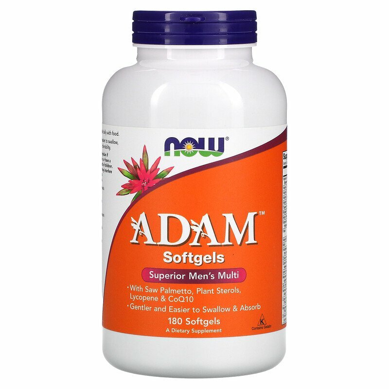 Adam NOW Foods, Адам Витамины и Минералы для Мужчин - 180 желатиновых капсул