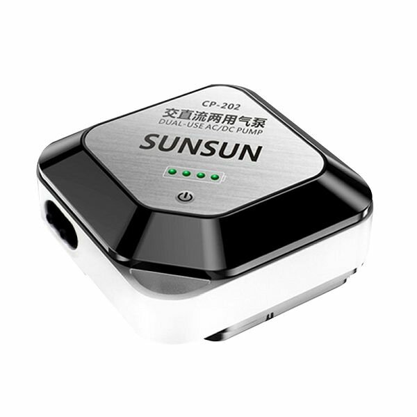 SUNSUN Компрессор SunSun CP-202 AC/DC регулируемый, двухканальный, 1,5 Вт, 2x2,5 л/мин