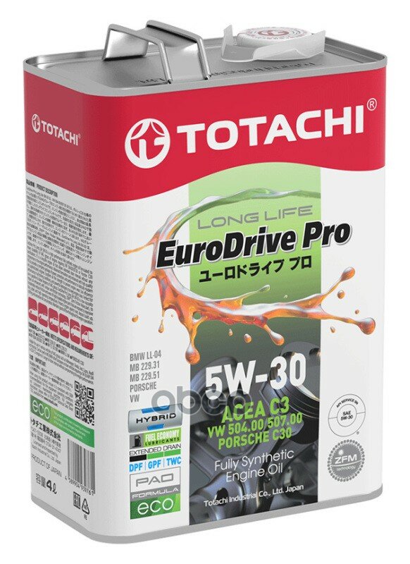 TOTACHI Totachi Eurodrive Pro Ll Fully Synthetic 5W-30 Api Sn, Acea C3 4Л