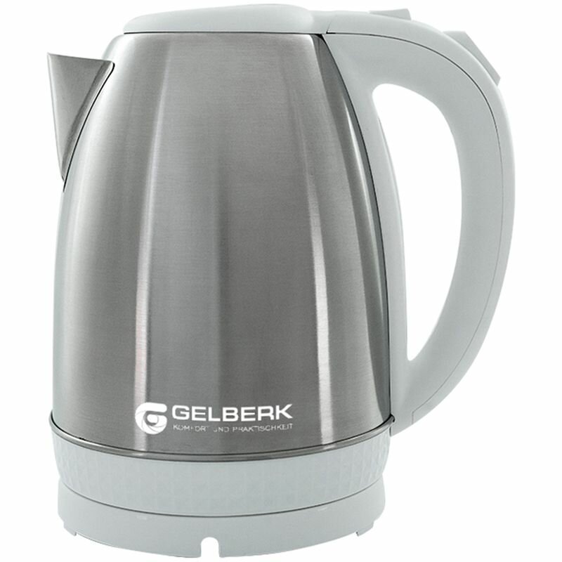 Чайник электрический Gelberk GL-450, 1.8л, 1500Вт, нержавеющая сталь, белый