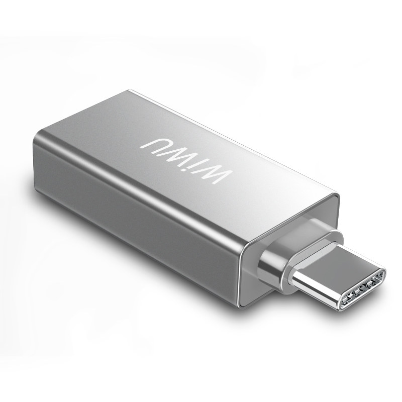 Адаптер-переходник WIWU T02 USB Type-C серебро