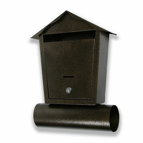 Ящик почтовый с замком, "Домик", бронзовый - фотография № 5