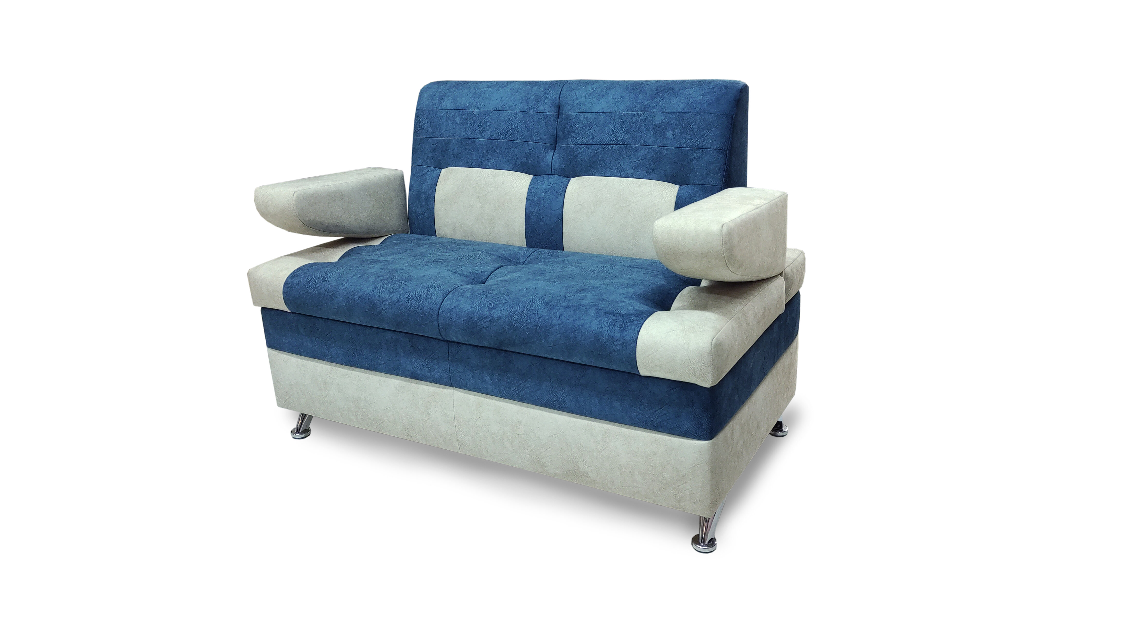 Кухонный диван с подлокотниками Форум-10 (120см) Синий - фотография № 2