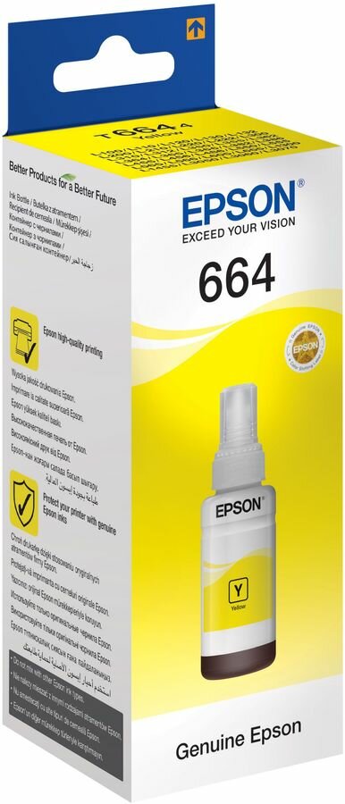 Картридж струйный Epson T6644 (C13T66444A) желтый для Epson L100/L110/L120/L132/L200/L210/L222/L300