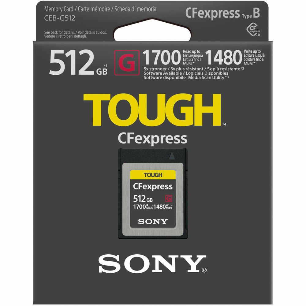 Sony 512GB CFexpress Type B TOUGH Memory Card (CEBG512/J)