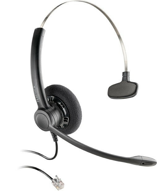 Plantronics Practica SP11-QD/SP-G - Проводная гарнитура Practica в комплекте с шнуром-переходником для телефонных аппаратов (Generic)