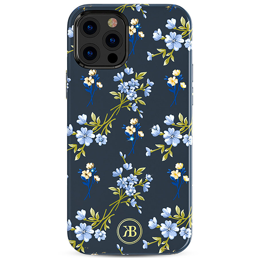 Чехол PQY Blossom для iPhone 12 Pro Max Синий