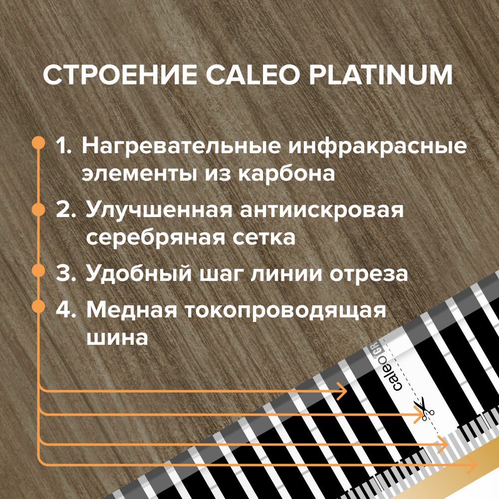 Теплый пол cаморегулируемый Caleo Platinum 50/230 Вт/м2, 1 м2 и терморегулятор С936 Wi-Fi Black - фотография № 6