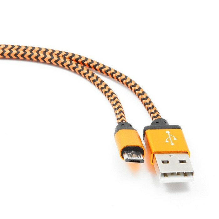 Data-кабели Cablexpert Кабель Cablexpert CC-mUSB2oe1m, microUSB - USB, 1 м, зарядка + передача данных, оранжевый