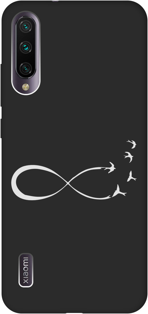 Матовый Soft Touch силиконовый чехол на Xiaomi Mi A3 / CC9e / Сяоми Ми А3 / Ми СС9е с 3D принтом "Infinity W" черный